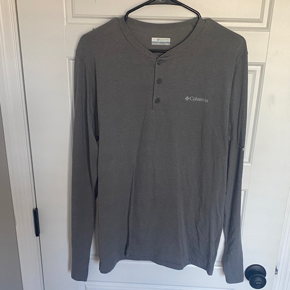 Columbia Men's Long Sleeve Henley - Charcoal